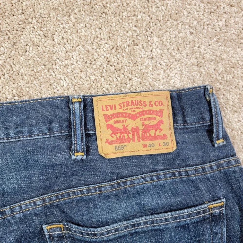 Levi's 569 Loose‎ Straight Leg Jeans Dark Wash Denim Comfort Fit W40 L30